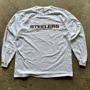 Vintage 1990s Pittsburg Steelers Starter Long Sleeve White Shirt